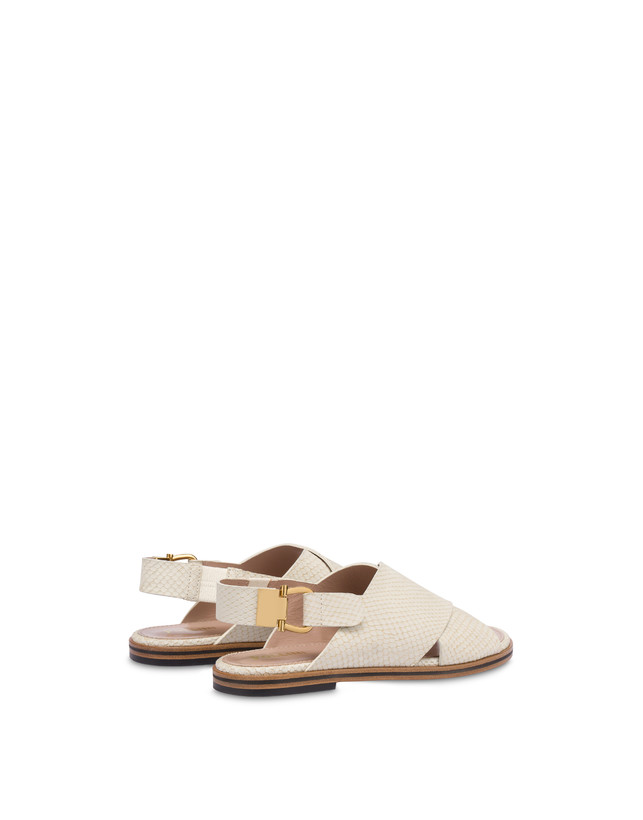 Pollini Sandali Flatform In Nabuk Synthesis Gesso Fino Al -60%