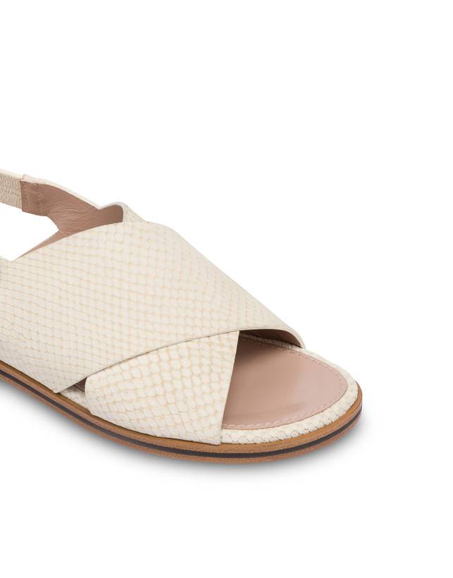 Pollini Sandali Flatform In Nabuk Synthesis Gesso Fino Al -60%