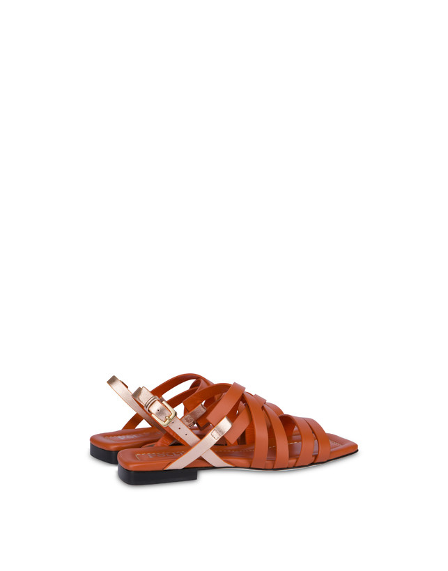 Pollini Sandali Flat Incontri Wood/rame Sconto
