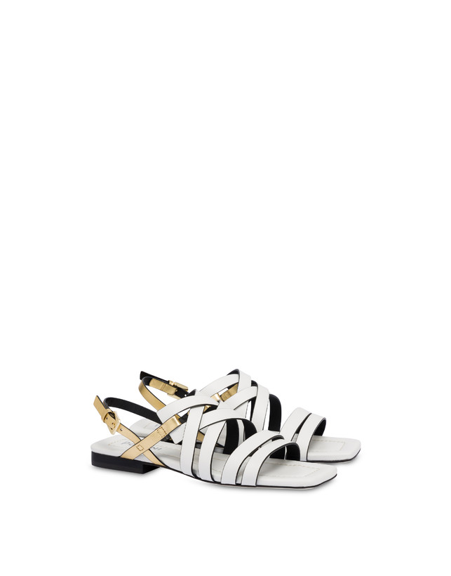 Pollini Sandali Flat Incontri Bianco/oro Offerta