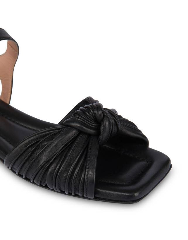 Pollini Sandali Flat In Nappa Sailor Knot Nero In Vendita