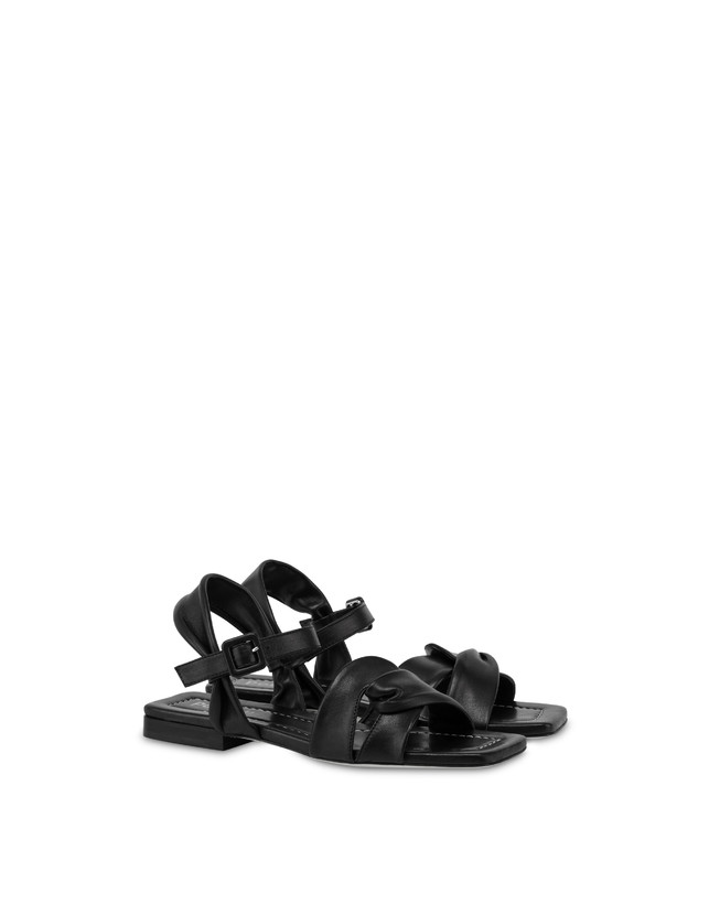 Pollini Sandali Flat In Nappa Oasis Nero Offerte