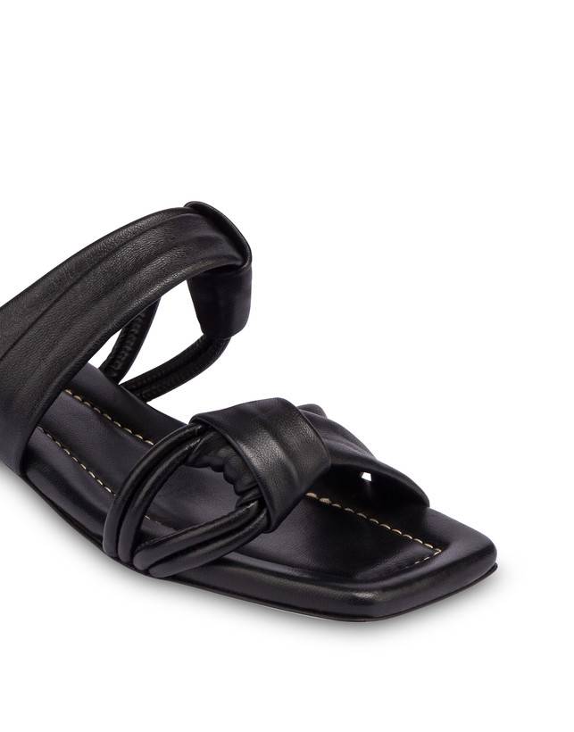 Pollini Sandali Flat In Nappa Lady Tie Nero Vendita Calda