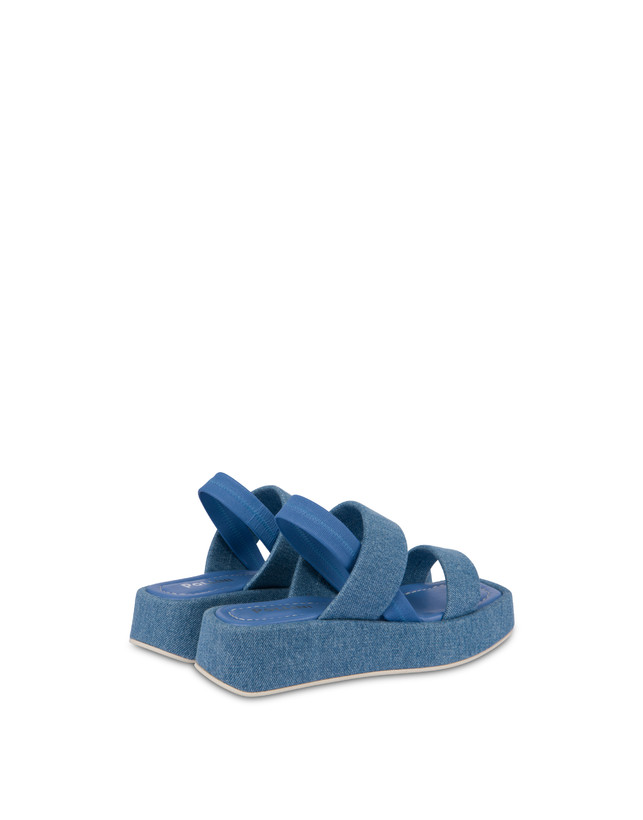 Pollini Sandali Flatform In Tessuto Denim Denim I Più Venduti