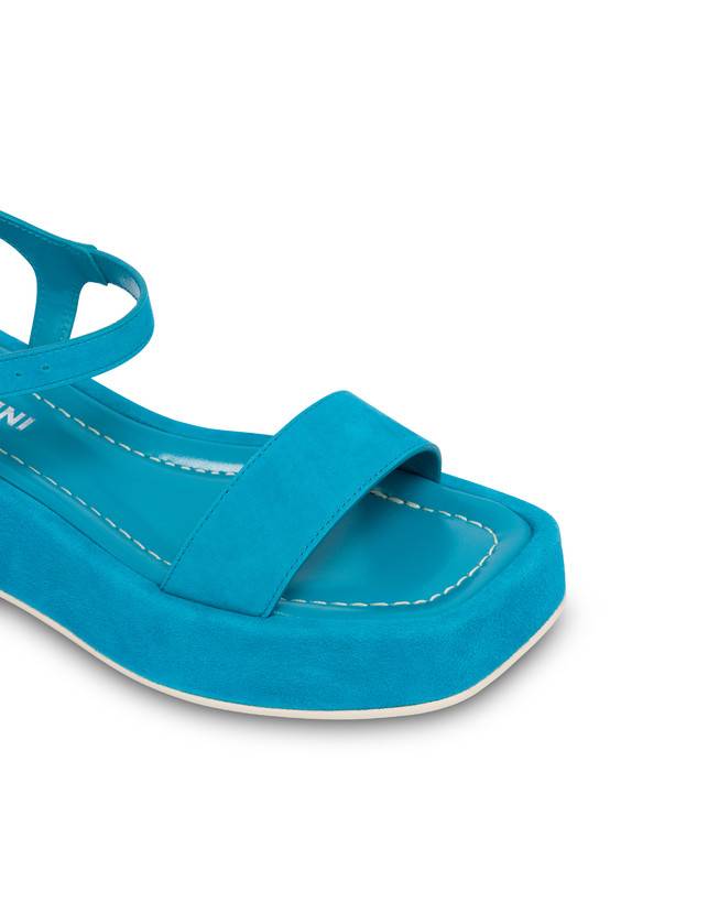 Pollini Sandali Flatform In Camoscio Seventy Pool Vendite Flash