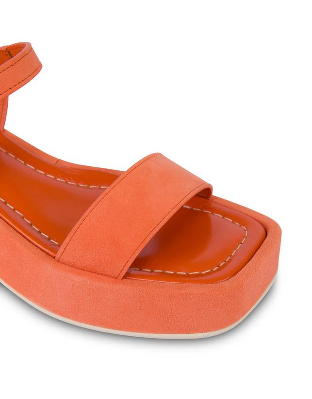 Pollini Sandali Flatform In Camoscio Seventy Coral Negozio