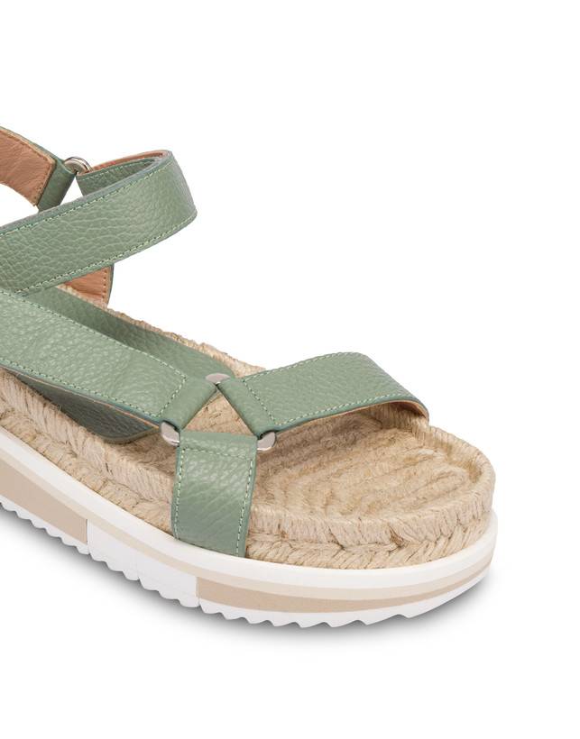 Pollini Sandali Fussbett In Vitello Flower Garden Sage In Saldo