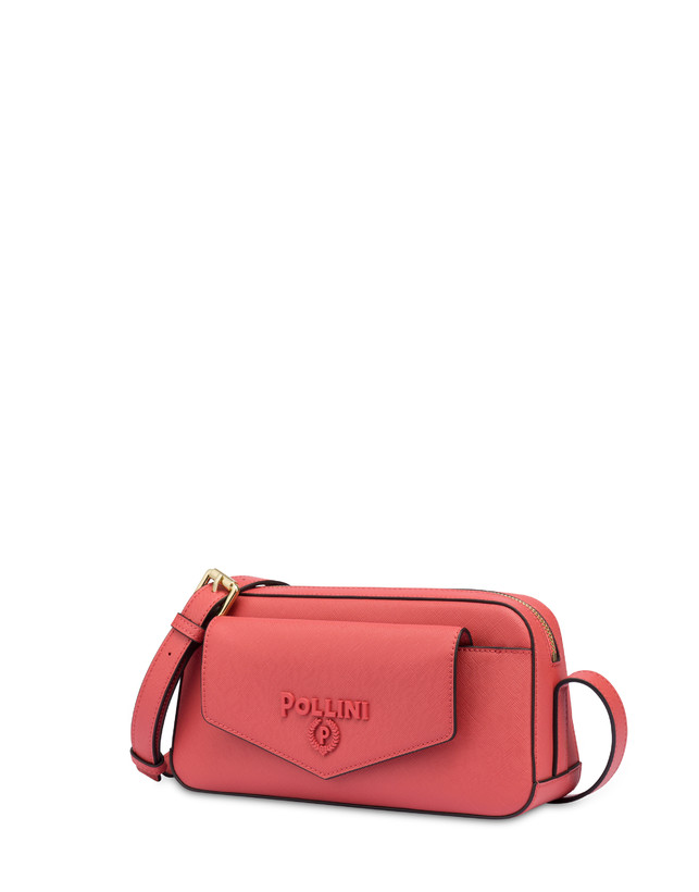 Pollini Borsa A Tracolla Con Maxi Lettering Safari Arancio Nuova