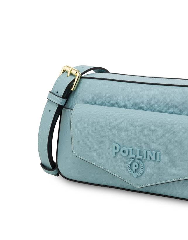 Pollini Borsa A Tracolla Con Maxi Lettering Safari Sky Moda