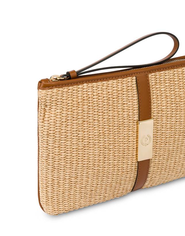 Pollini Pochette In Paglia Essence Sabbia 2025