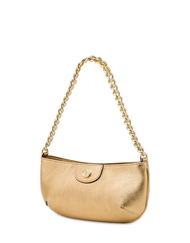 Pollini Pochette Mail In Vitello Laminato Oro Italia