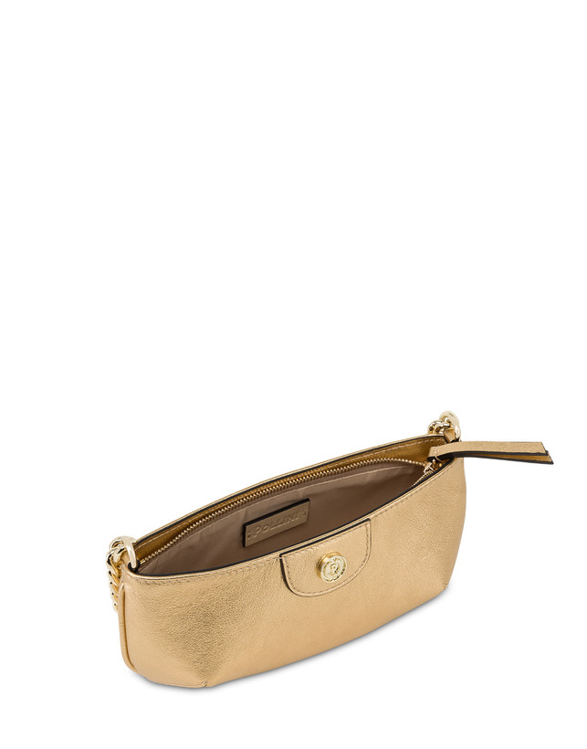 Pollini Pochette Mail In Vitello Laminato Oro Italia