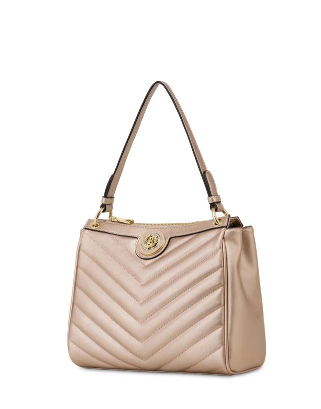 Pollini Borsa A Spalla Matelassé Sunbeam Rose Gold In Linea