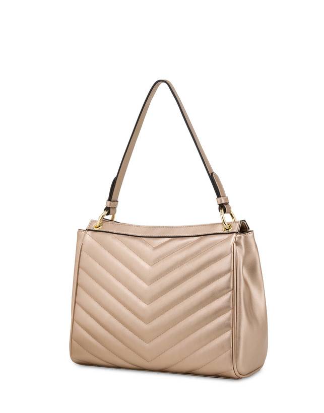 Pollini Borsa A Spalla Matelassé Sunbeam Rose Gold In Linea