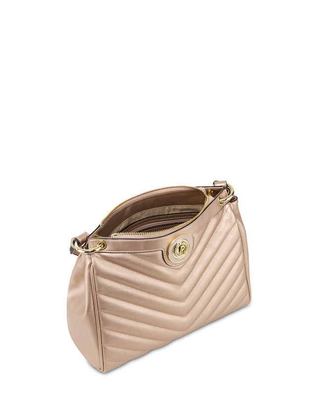 Pollini Borsa A Spalla Matelassé Sunbeam Rose Gold In Linea