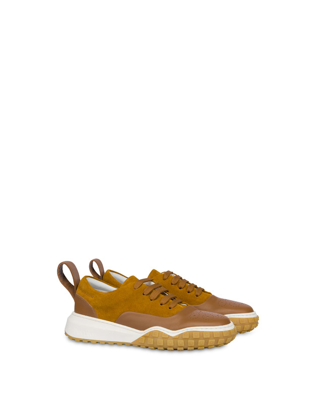 Pollini Sneakers In Crosta E Vitello Runabout Vendita