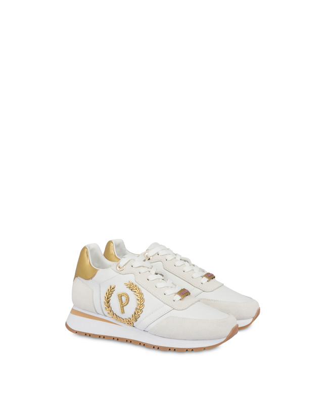 Pollini Sneakers Con Dettagli Laminati Speedy Bianco/ghiaccio/bianco/oro Spedizione Gratuita