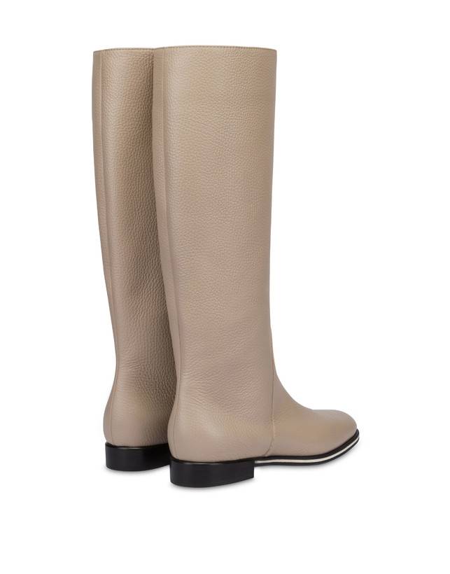 Pollini Stivale Flat In Vitello Core Avorio Negozi Online