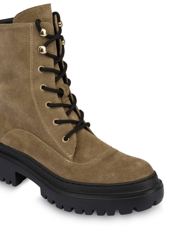 Pollini Combat Boot In Crosta Winter Step Sabbia Consegna Veloce