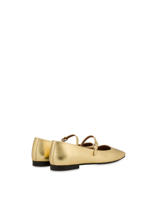Pollini Ballerine In Nappa Laminata Nina Oro In Vendita