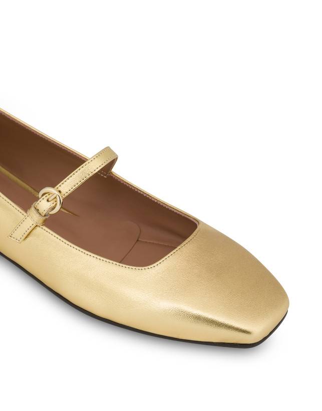 Pollini Ballerine In Nappa Laminata Nina Oro In Vendita
