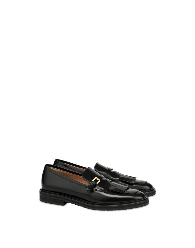Pollini Mocassini In Vitello Abrasivato Camber Sand Nero Vendita Calda
