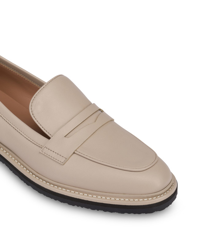 Pollini Mocassini In Vitello Artisan Touch Sabbia/sabbia I Più Venduti