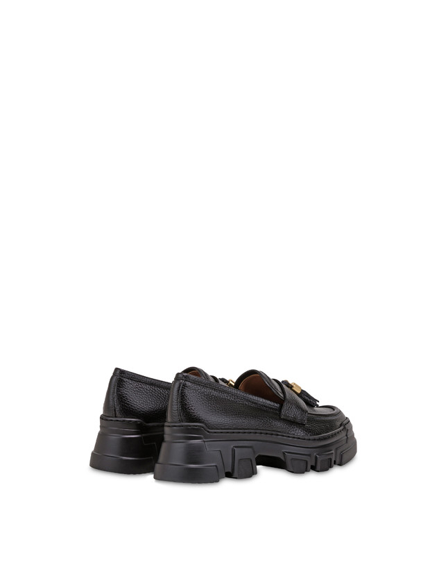 Pollini Mocassini In Vitello Stampa Alce Lady Brave Nero Fornitura limitata