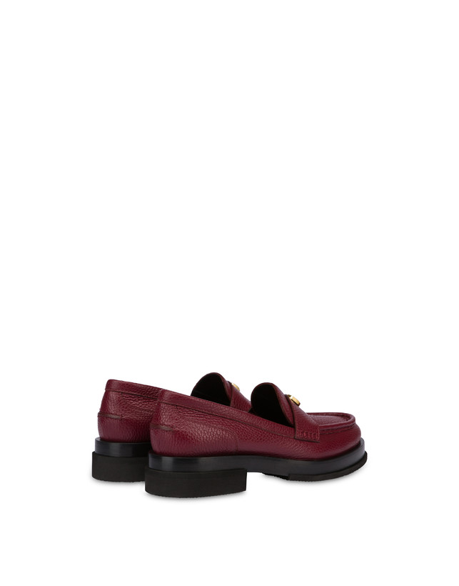 Pollini Mocassini Penny In Vitello Stampa Alce Code Bordeaux Italy