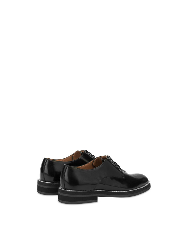 Pollini Derby In Vitello Abrasivato Mannish Bling Bling Nero/strass Nuovo