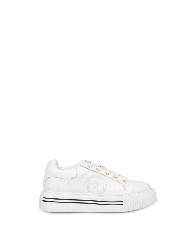 Pollini Sneakers In Vitello Doona Bianco Promozione