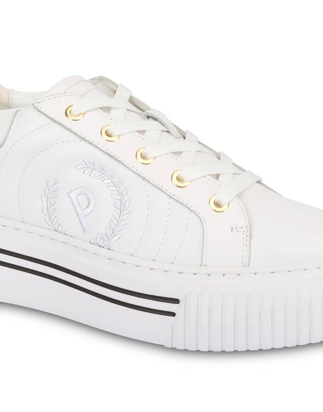 Pollini Sneakers In Vitello Doona Bianco Promozione