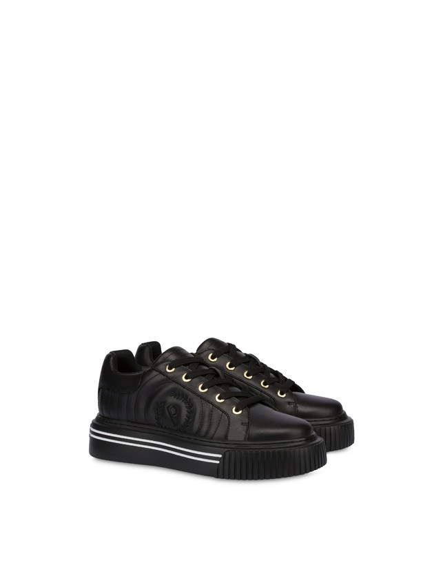 Pollini Sneakers In Vitello Doona Nero Spedizione Gratuita