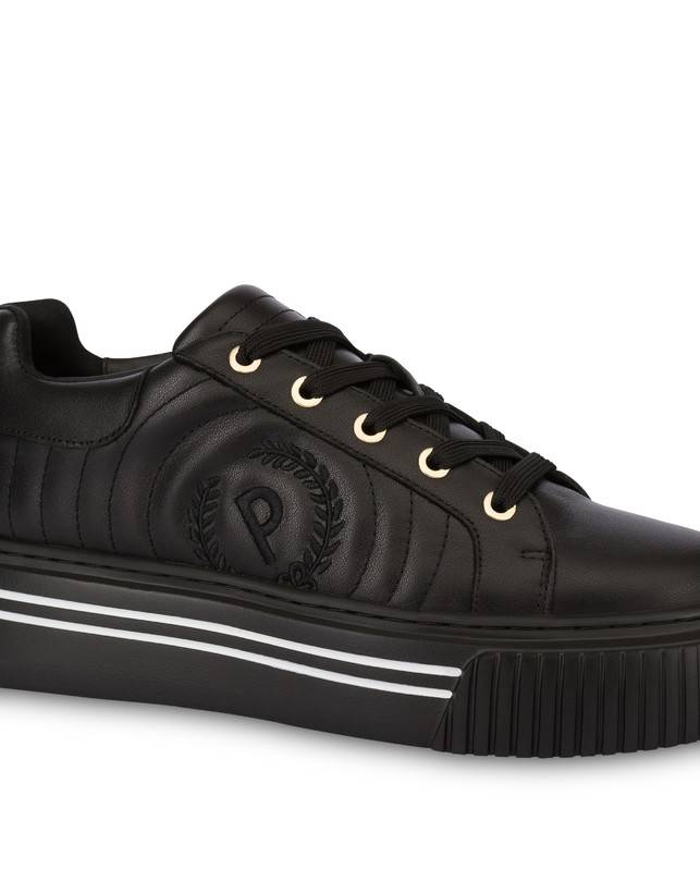 Pollini Sneakers In Vitello Doona Nero Spedizione Gratuita