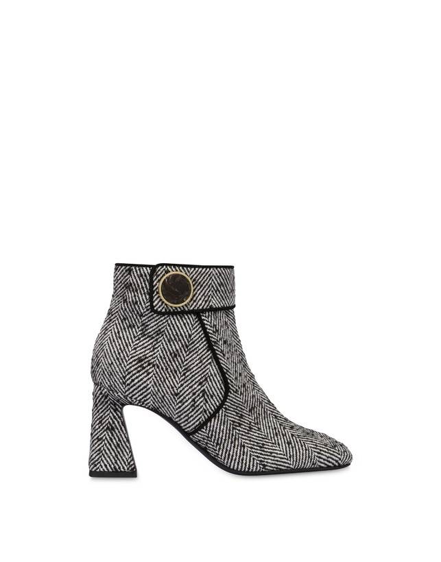 Pollini Stivaletti In Tessuto Spigato Dama Bianco-nero/nero