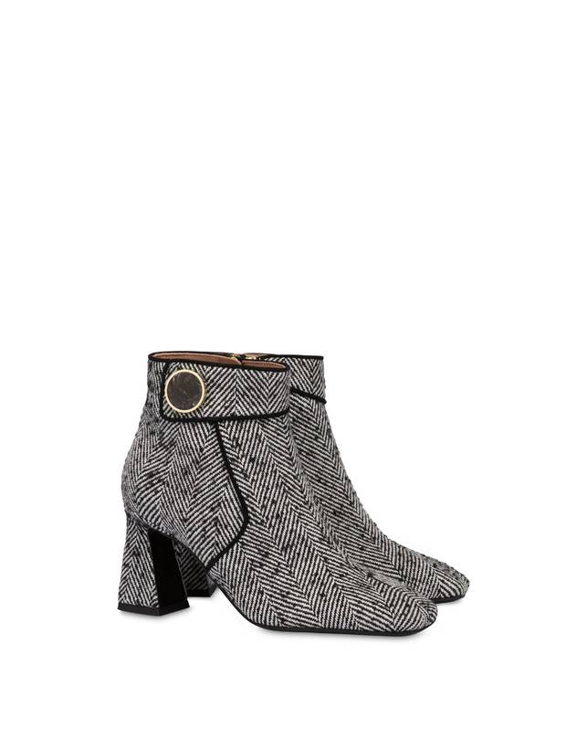 Pollini Stivaletti In Tessuto Spigato Dama Bianco-nero/nero Qualità Garantita