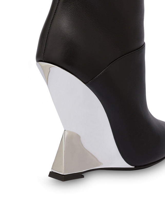 Pollini Stivali In Vitello Extravagance Nero/argento Consegna Veloce