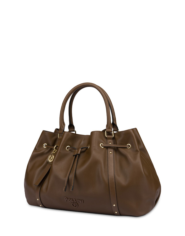 Pollini Borsa Doppio Manico In Nappa Serena Marrone/marrone Saldi