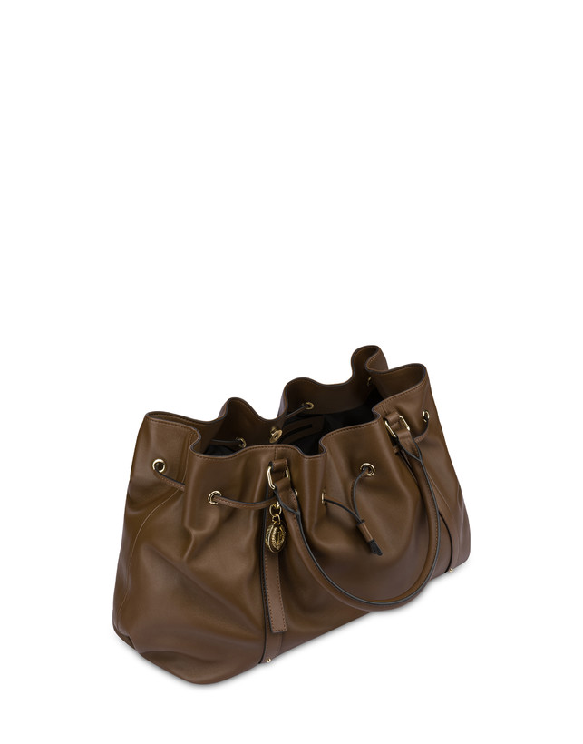 Pollini Borsa Doppio Manico In Nappa Serena Marrone/marrone Saldi