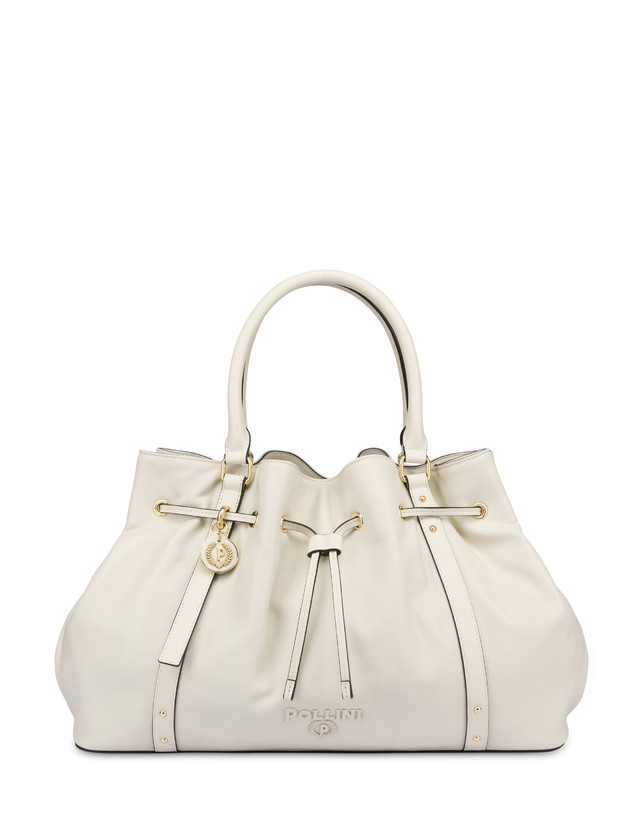 Pollini Borsa Doppio Manico In Nappa Serena Avorio/avorio