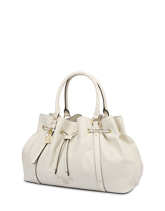 Pollini Borsa Doppio Manico In Nappa Serena Avorio/avorio Offerte
