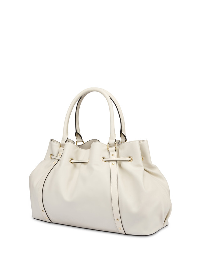 Pollini Borsa Doppio Manico In Nappa Serena Avorio/avorio Offerte