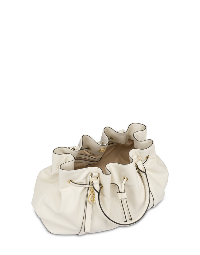 Pollini Borsa Doppio Manico In Nappa Serena Avorio/avorio Offerte