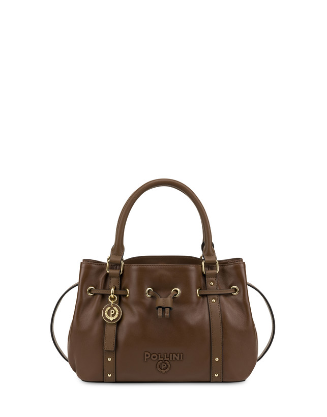Pollini Piccola Borsa In Nappa Serena Marrone/marrone Vendita Calda