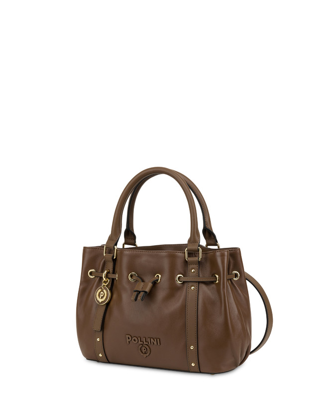 Pollini Piccola Borsa In Nappa Serena Marrone/marrone Vendita Calda