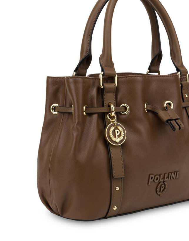 Pollini Piccola Borsa In Nappa Serena Marrone/marrone Vendita Calda