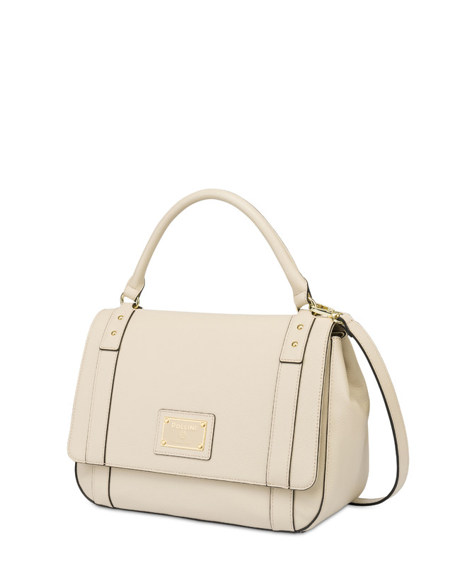 Pollini Borsa Top Handle In Vitello Serena Avorio Qualità
