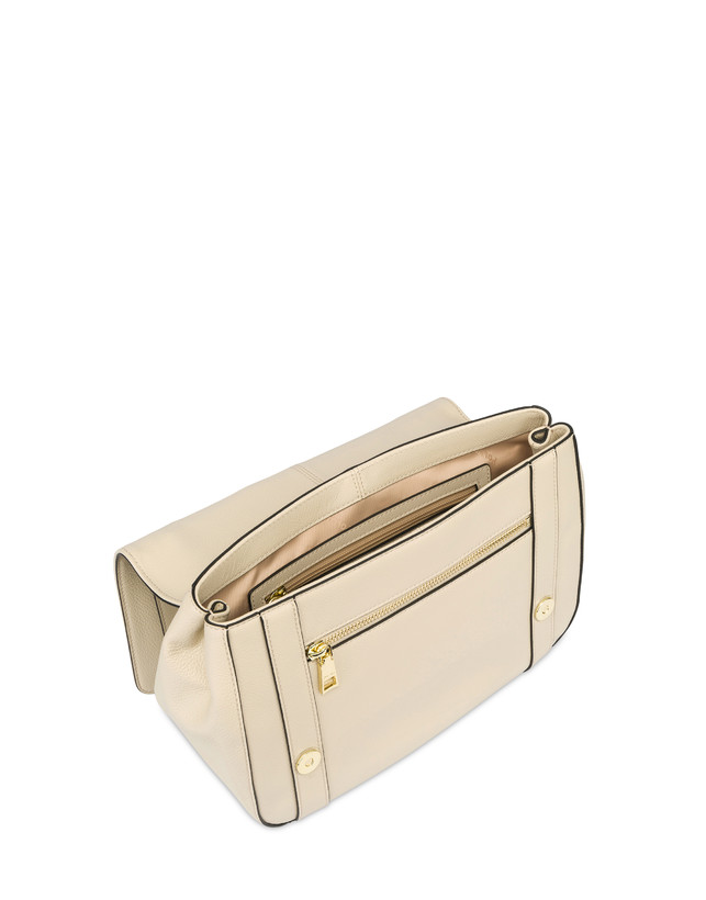 Pollini Borsa Top Handle In Vitello Serena Avorio Qualità