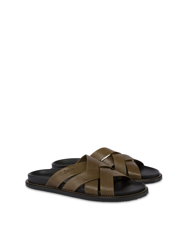 Pollini Ciabatte In Nappa Natural Feeling Militare Affare Del Giorno