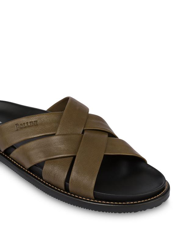 Pollini Ciabatte In Nappa Natural Feeling Militare Affare Del Giorno